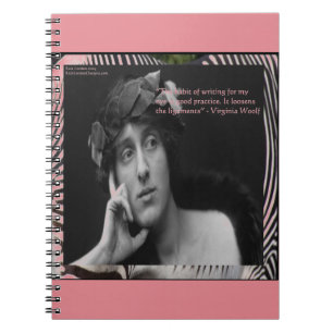 Virginia Woolf W/Zebra Stripes Writing Quote Notitieboek
