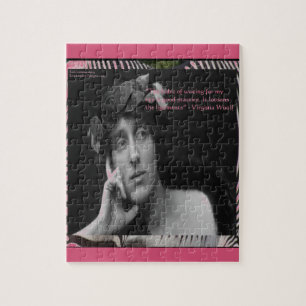 Virginia Woolf W/Zebrastrepen Schrijfcitaat Legpuzzel