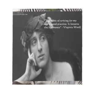 Virginia Woolf W/Zebrastrepen Schrijfcitaat Notitieblok