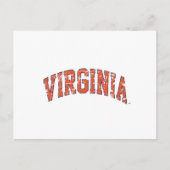 Virginia Wordmark Distress Briefkaart (Voorkant)