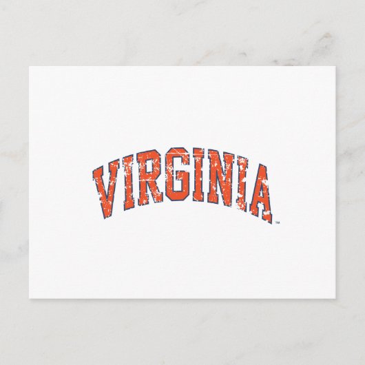 Virginia Wordmark Distress Briefkaart (Voorkant)