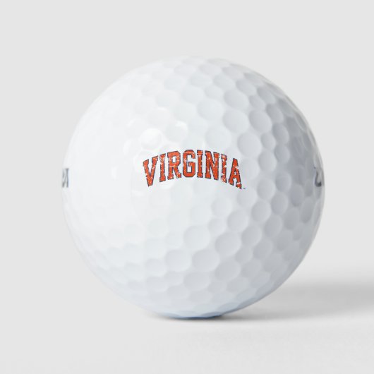 Virginia Wordmark Distress Golfballen (Voorkant)