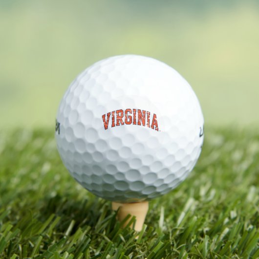 Virginia Wordmark Distress Golfballen (Insitu Shirt)