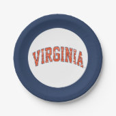 Virginia Wordmark Distress Papieren Bordje (Voorkant)