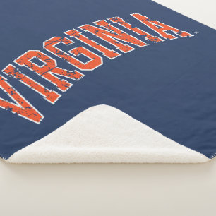 Virginia Wordmark Distress Sherpa Deken