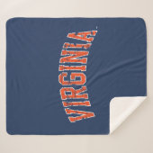 Virginia Wordmark Distress Sherpa Deken (Voorkant (horizontaal))