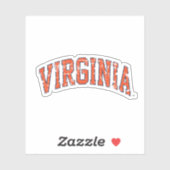 Virginia Wordmark Distress Sticker (Vel)