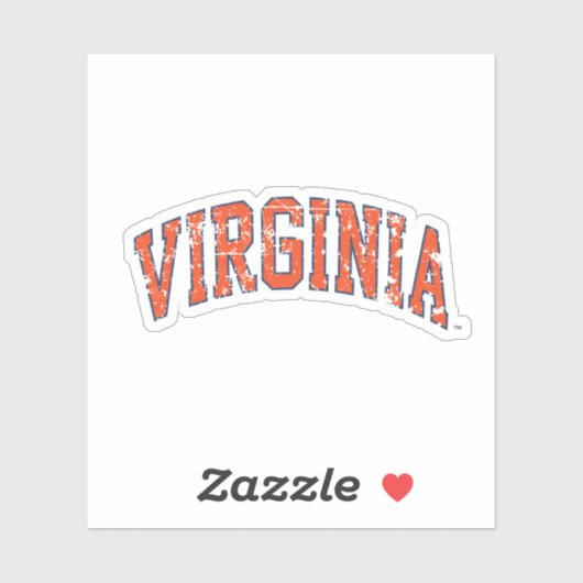 Virginia Wordmark Distress Sticker (Vel)