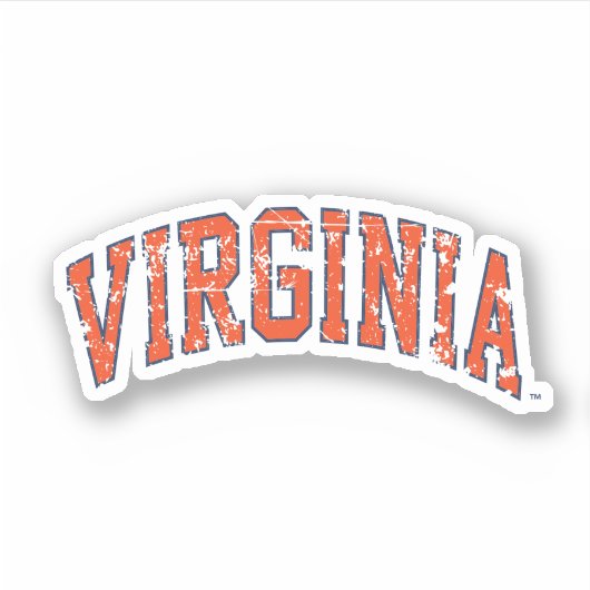 Virginia Wordmark Distress Sticker (Voorkant)