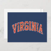 Virginia Wordmark Distress Uitnodiging Briefkaart (Voorkant / Achterkant)