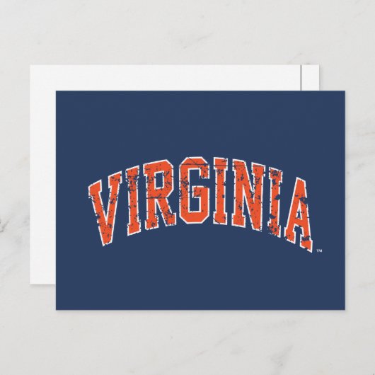 Virginia Wordmark Distress Uitnodiging Briefkaart (Voorkant / Achterkant)