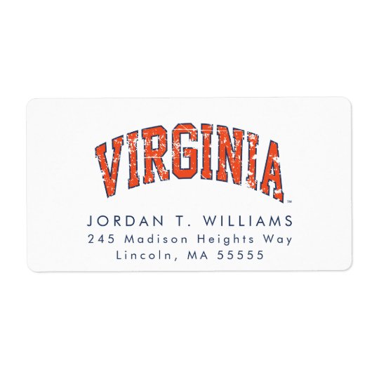 Virginia Wordmark in distress Etiket (Voorkant)