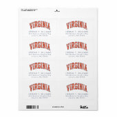 Virginia Wordmark in distress Etiket (Full Sheet)