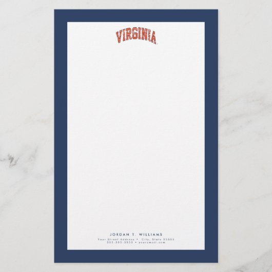 Virginia Wordmark in distressed look Briefpapier (Voorkant)