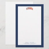 Virginia Wordmark in distressed look Briefpapier (Voorkant / Achterkant)