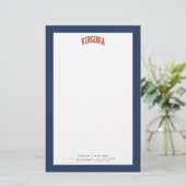 Virginia Wordmark in distressed look Briefpapier (Staand voorkant)