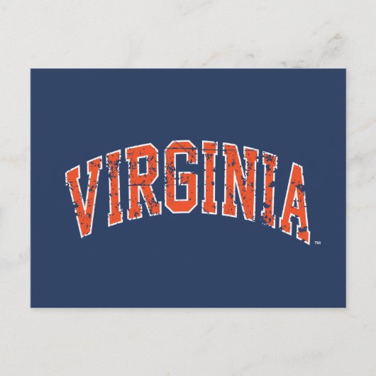 Virginia Wordmark in distressed look Uitnodiging Briefkaart (Voorkant)