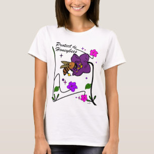 Virginia Wright Bescherm de honingbijen Bloemig T-shirt