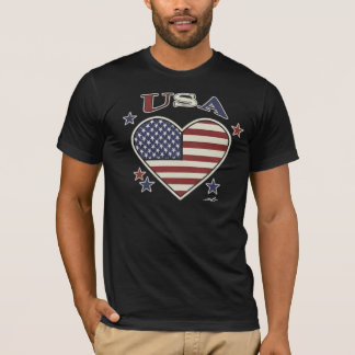 Virginia Wright Heart Flag USA T-shirt