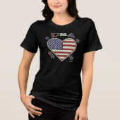 Virginia Wright Heart Flag USA T-Shirt Tri-Blend S (Voorkant)
