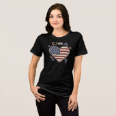 Virginia Wright Heart Flag USA T-Shirt Tri-Blend S (Voorkant volledig)