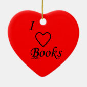Virginia Wright I Heart Boeken Hart Vorm Keramisch Ornament (Achterkant)