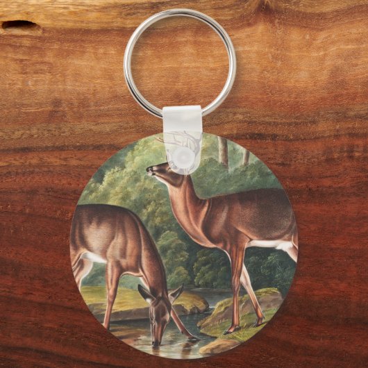 Virginiaanse deer (Cervus Virginianus) Illustratie Sleutelhanger (Voorkant)