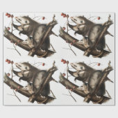 Virginiaanse Opossum Didelphis Virginia Illustrati Cadeaupapier (Vlak)