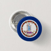 Virginiaanse vlag, vlag van Virginia Ronde Button 3,2 Cm (Voorkant /achterkant)