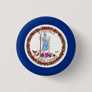 Virginiaanse vlag, vlag van Virginia Ronde Button 3,2 Cm