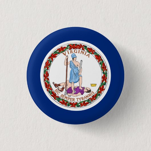 Virginiaanse vlag, vlag van Virginia Ronde Button 3,2 Cm (Voorkant)