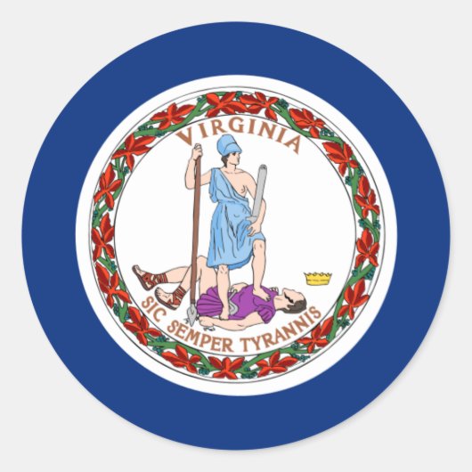 Virginiaanse vlag, vlag van Virginia Ronde Sticker (Voorkant)