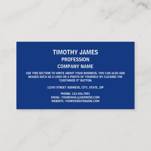 Virginiaanse vlag, vlag van Virginia Visitekaartje (Achterkant)