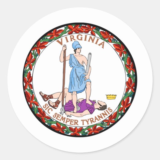 Virginiaanse zegel, zegel van Virginia Sticker (Voorkant)