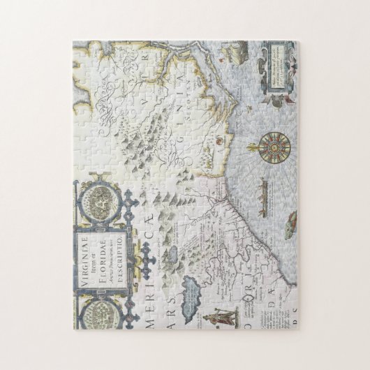 Virginiae Item et Floridae Americarum provinciarum Legpuzzel (Verticaal)