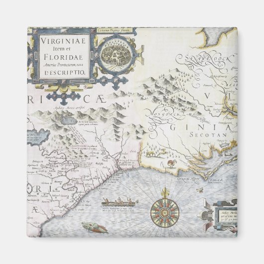 Virginiae Item et Floridae Americarum provinciarum Magneet (Voorkant)