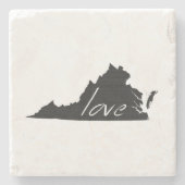 Virginians Love Virginia Shaped Black Chalkboard Stenen Onderzetter (Voorkant)
