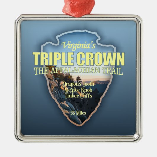 Virginia's Triple Crown (pijlpunt) Metalen Ornament (Voorkant)