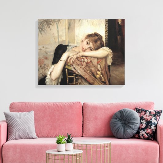 Virginie (De Parijse Vrouw) (door Albert Edelfelt) Canvas Afdruk (Insitu (Woonkamer))