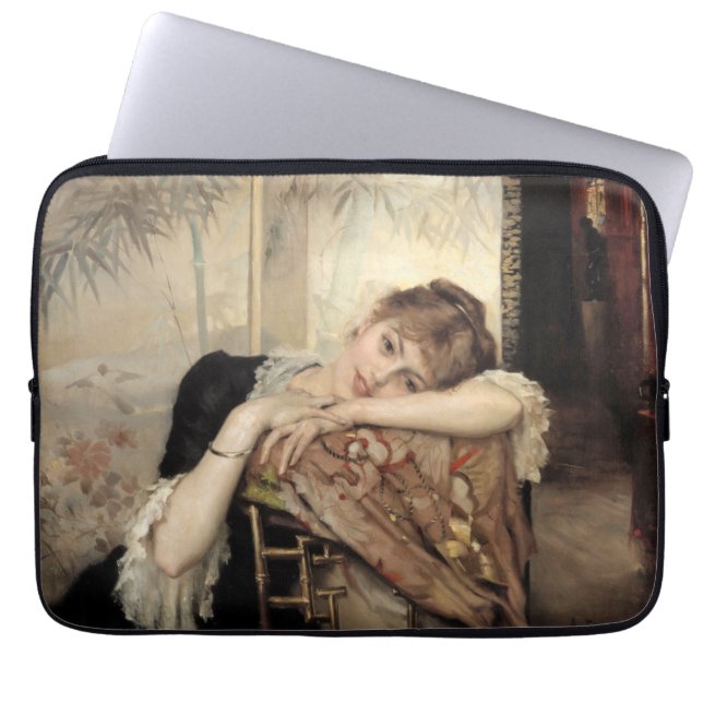 Virginie (De Parijse Vrouw) (door Albert Edelfelt) Laptop Sleeve (Voorkant)