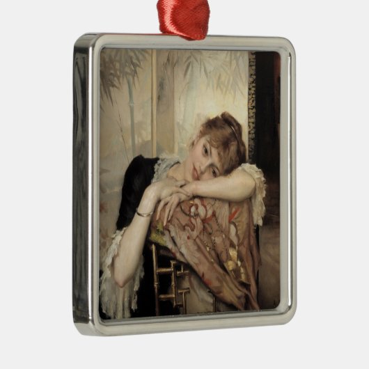 Virginie (De Parijse Vrouw) (door Albert Edelfelt) Metalen Ornament (Rechts)