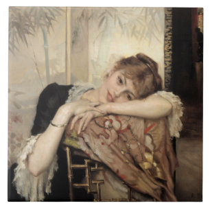 Virginie (De Parijse Vrouw) (door Albert Edelfelt) Tegeltje