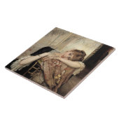 Virginie (De Parijse Vrouw) (door Albert Edelfelt) Tegeltje (Zijkant)