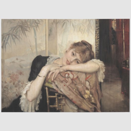 Virginie (De Parijse Vrouw) (door Albert Edelfelt) Tissuepapier (Voorkant)