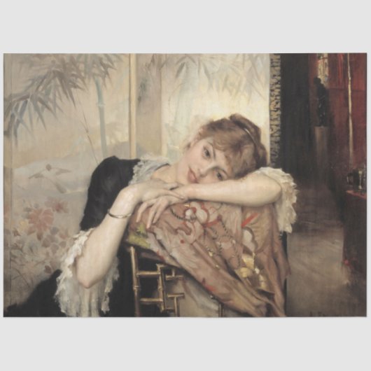 Virginie (De Parijse Vrouw) (door Albert Edelfelt) Tissuepapier (Voorkant)