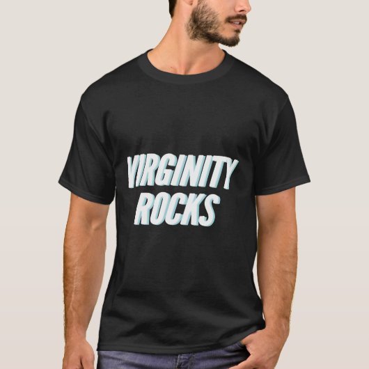 Virginity Mannen Rocks Original T-shirt (Voorkant)