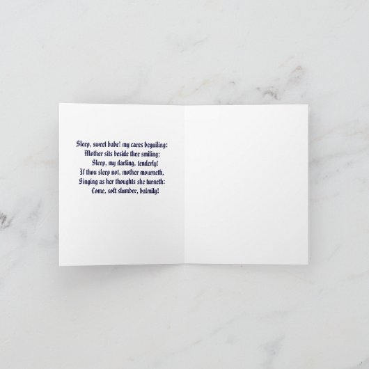 Virgin's cradle hymn feestdagen kaart (Binnen)