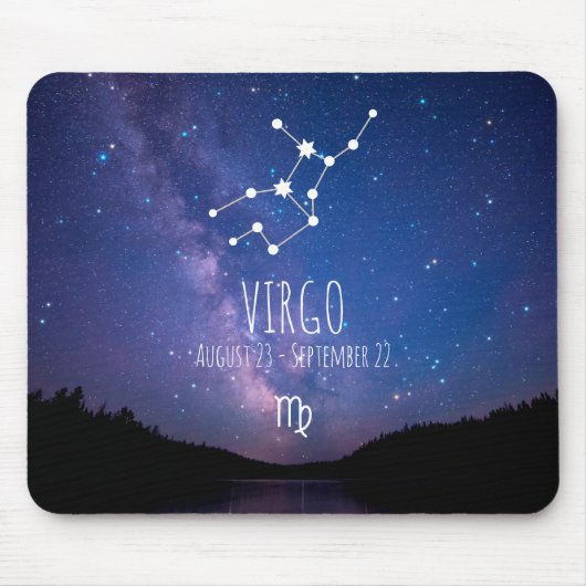 Virgo| Aangepaste Muismat voor Zodiac Constellatio (Voorkant)