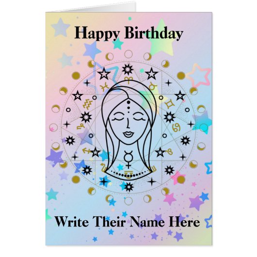 Virgo Astrology Birthday Kaart aug 23-sept 22 (Voorkant)