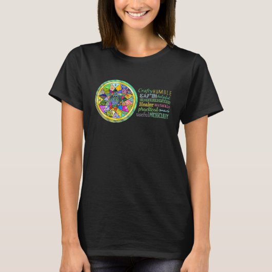 Virgo Astrology Mandala characteristics traits  un T-shirt (Voorkant)